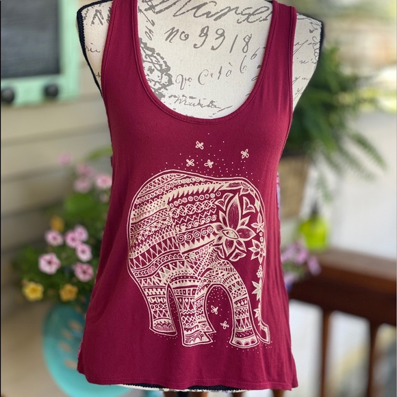 Workshop Republic Clothing Tops - 🌸Boho Style Elephant Print Racerback Tank Top M